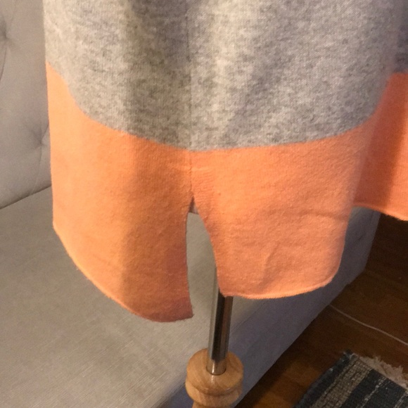 Vince Cashmere Sweater Gray Orange Colorblock - Picture 5 of 7
